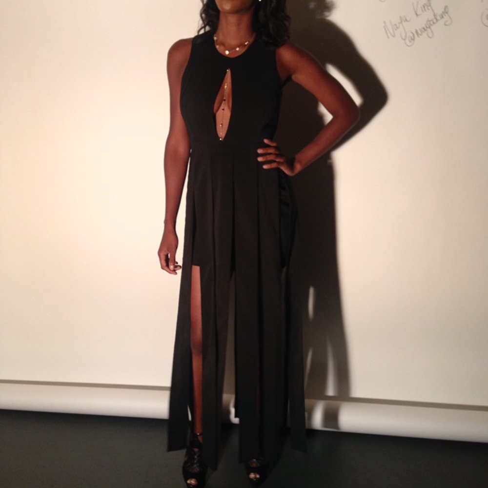 High-low dress w/ cutouts